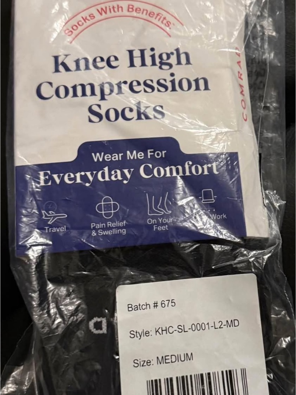 Knee High Compression Socks - Black - Everyday Comfort